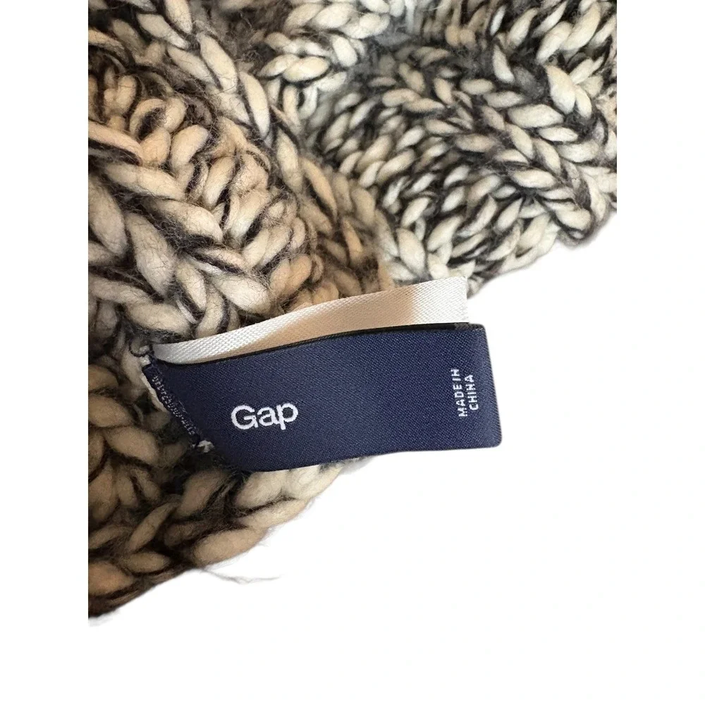 Gap Chunky Knit Infinity Scarf Black White Marled Acrylic Winter Circle Loop‎ - Picture 4 of 6